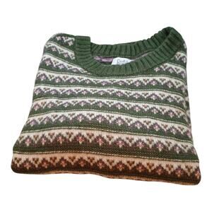Croft & Barrow Women’s Fair Isle Ultra Soft Sweater Cabincore Nordic Winter Lg